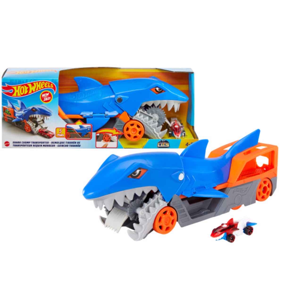Hot Wheels Shark Chomp Transporter Playset Unisex, 3-4 Years