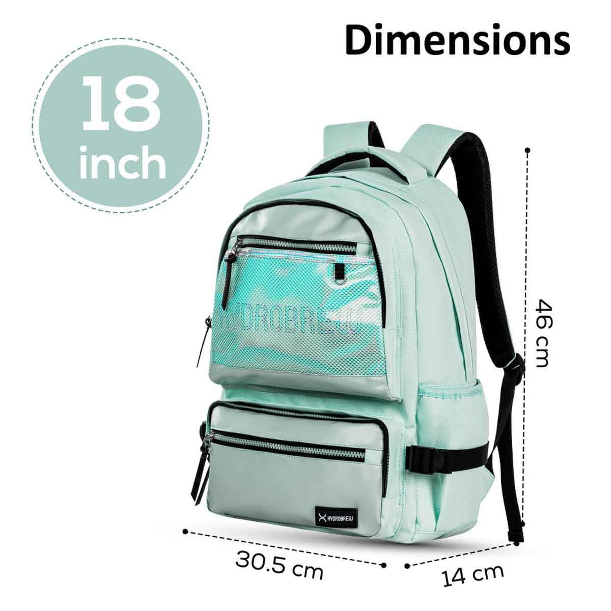 HYDROBREW 18" Green Backpack