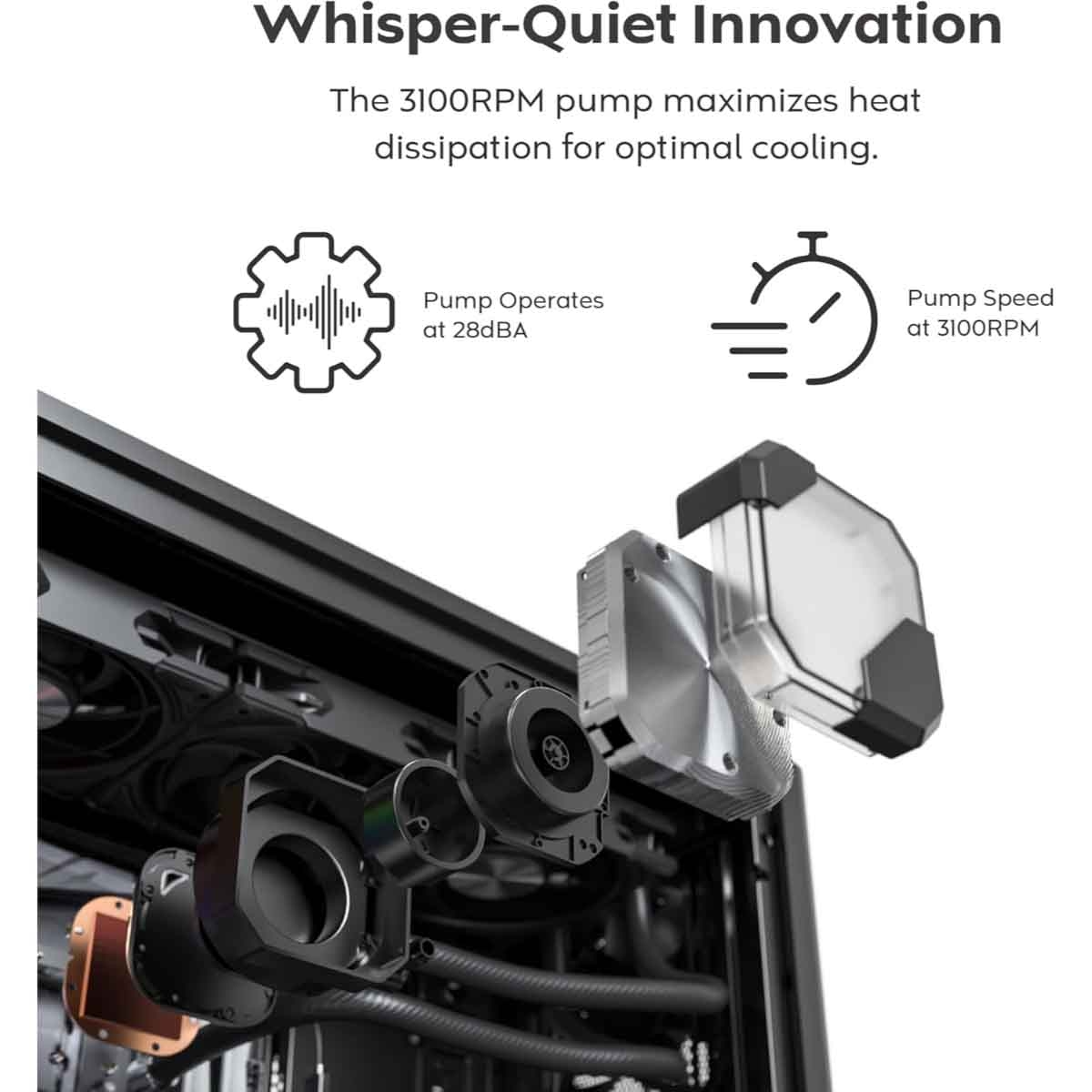 مونتيك مبرد سائل هايبر فلو سايلنت 360 باللون الأبيض