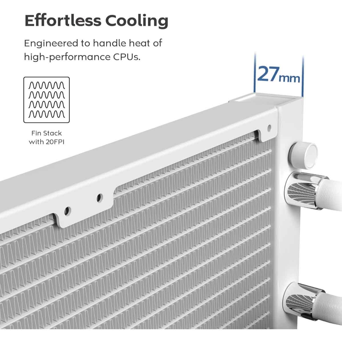 مونتيك مبرد سائل هايبر فلو سايلنت 360 باللون الأبيض
