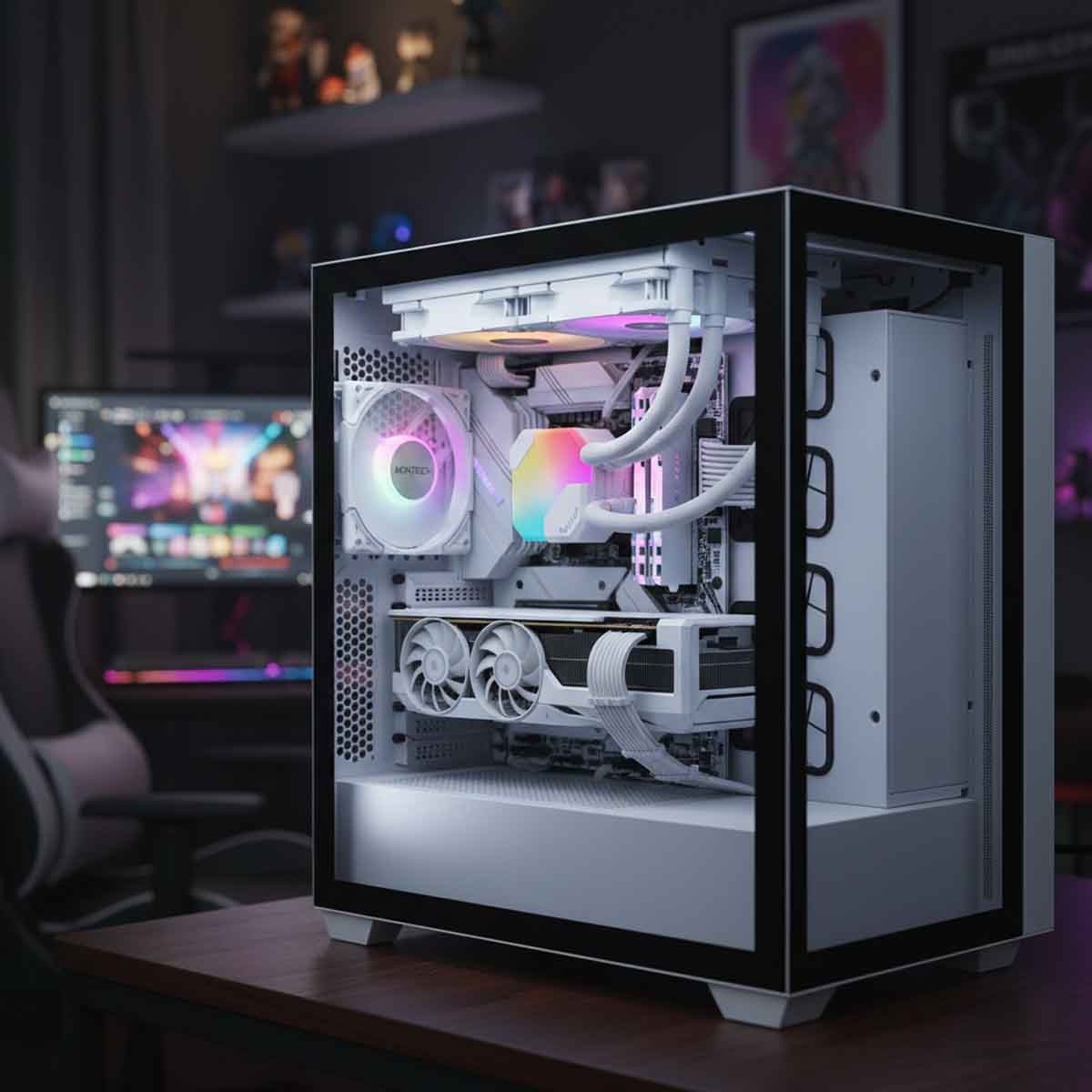 مونتيك مبرد سائل هايبر فلو ARGB 240 باللون الأبيض