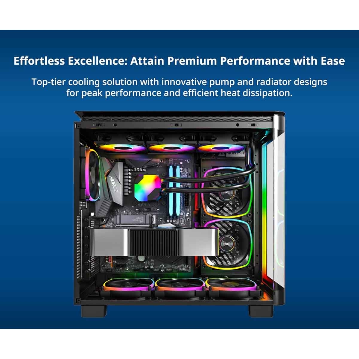 مونتيك مبرد سائل هايبر فلو ARGB 360 باللون الأسود