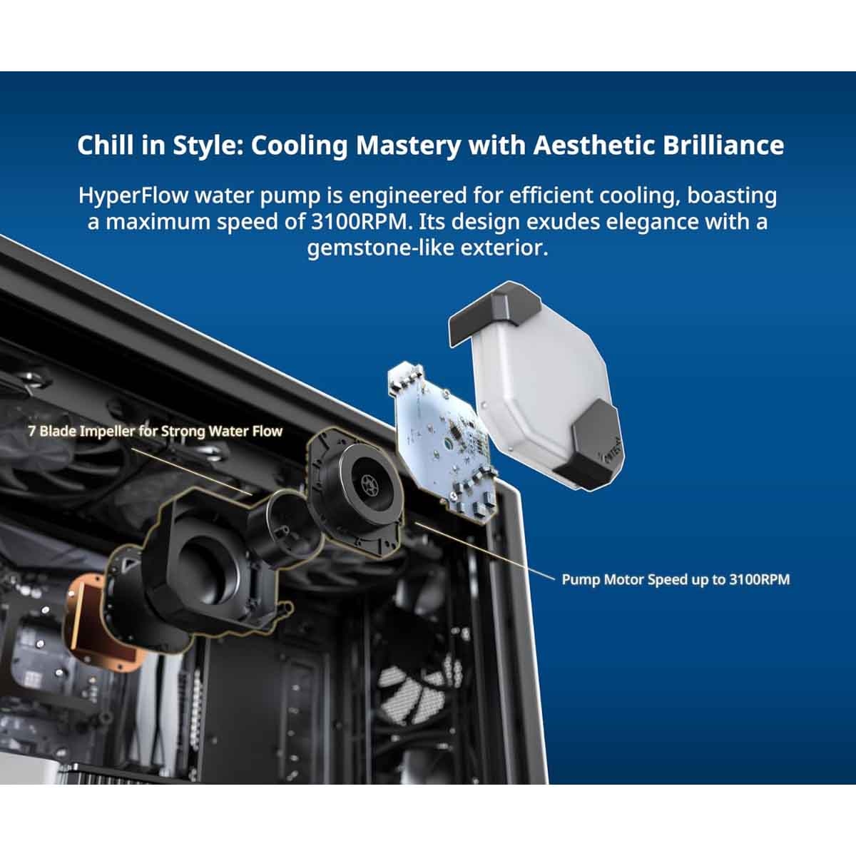 مونتيك مبرد سائل هايبر فلو ARGB 360 باللون الأسود