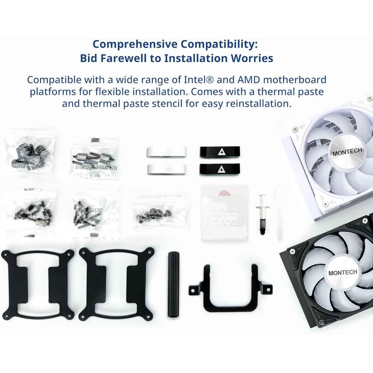 مونتيك مبرد سائل هايبر فلو ARGB 360 باللون الأسود