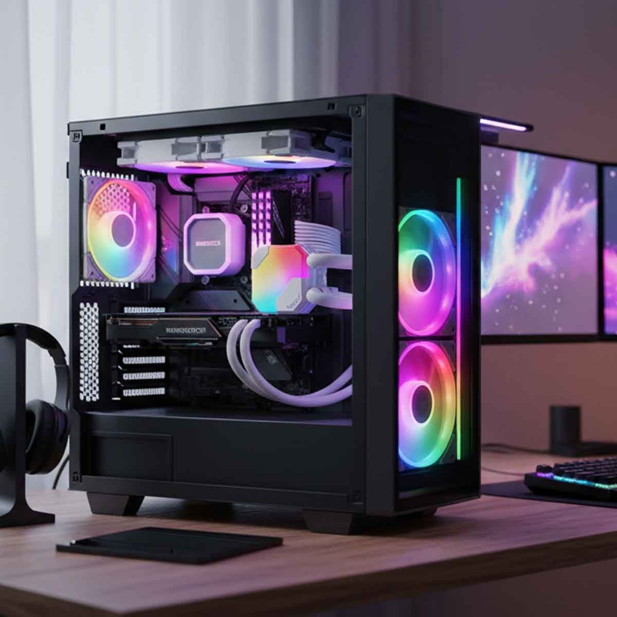 مونتيك مبرد سائل هايبر فلو ARGB 360 باللون الأبيض