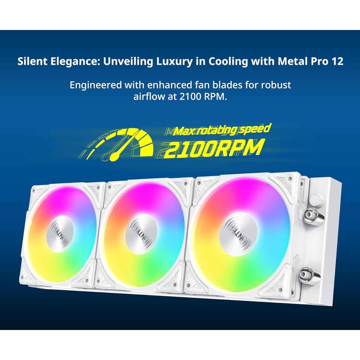 مونتيك مبرد سائل هايبر فلو ARGB 360 باللون الأبيض