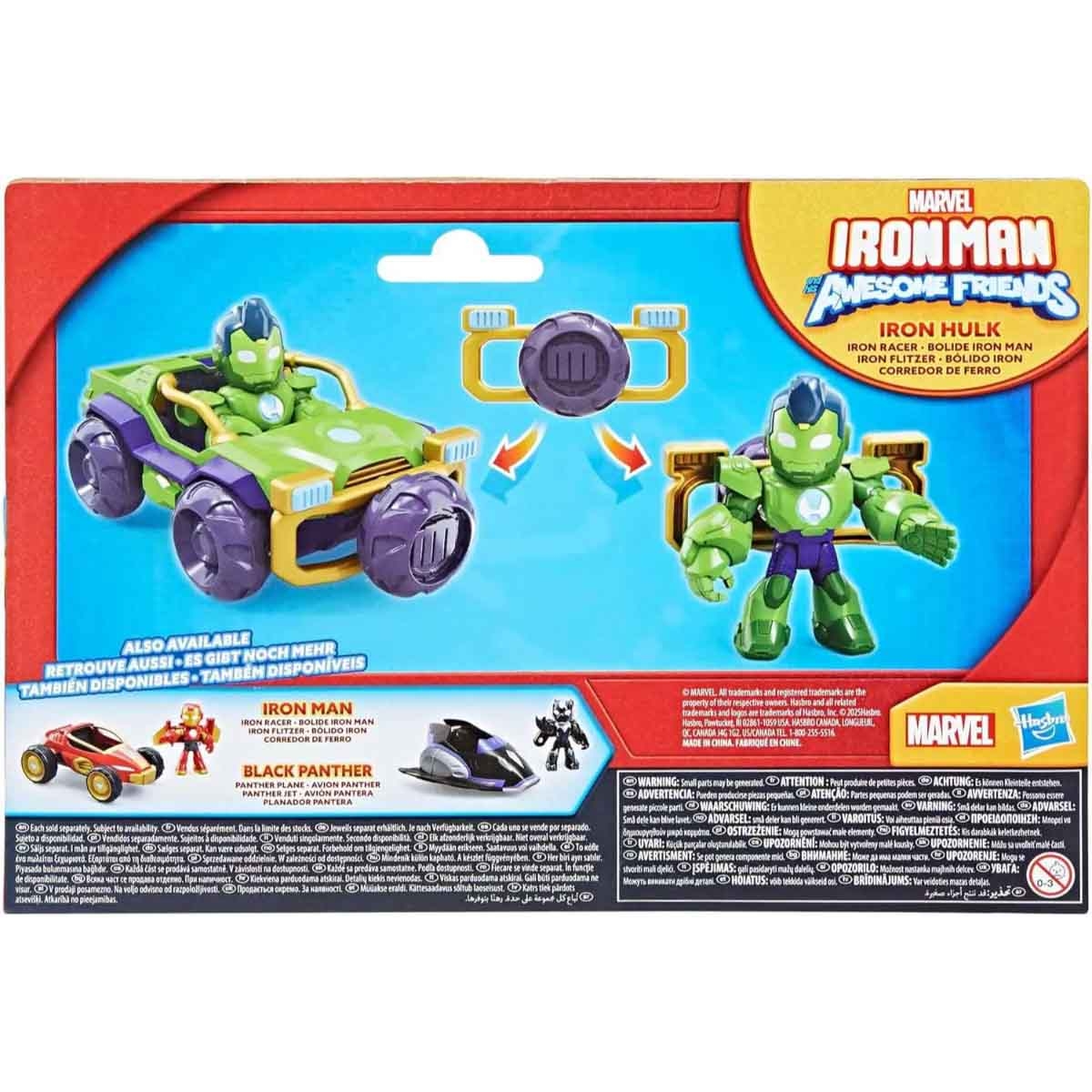 آيرون مان وأصدقاؤه الرائعون مجموعة لعب مركبة ريسر مع شخصية أكشن للجنسين من عمر 3-4 سنوات