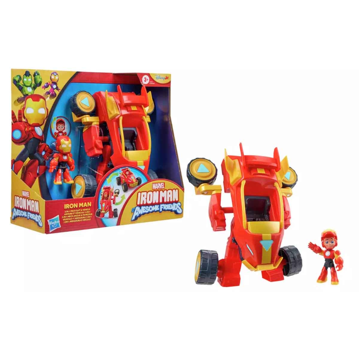 Iron Man & His Awesome Friends 2-in-1 Mech Suit & Vehicle Figure Playset Unisex, 3-4 Years