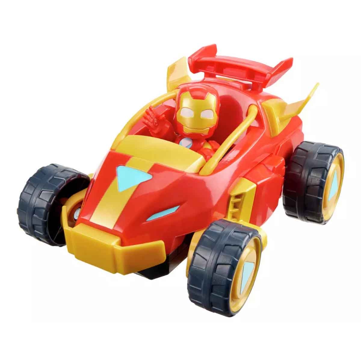 آيرون مان وأصدقاؤه الرائعون مجموعة لعب 2 في 1 بدلة ميك وآلية ومركبة للجنسين من عمر 3-4 سنوات