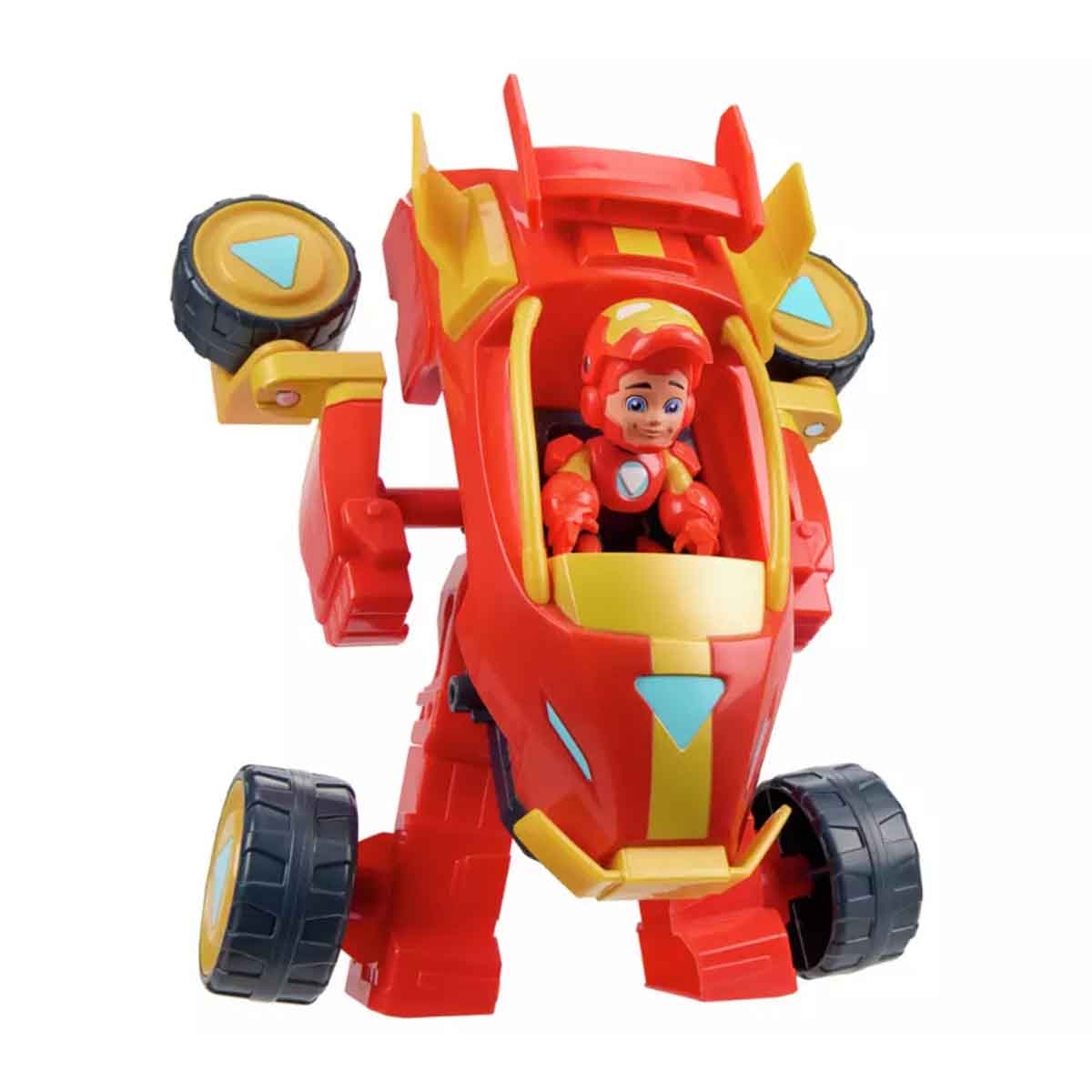 آيرون مان وأصدقاؤه الرائعون مجموعة لعب 2 في 1 بدلة ميك وآلية ومركبة للجنسين من عمر 3-4 سنوات