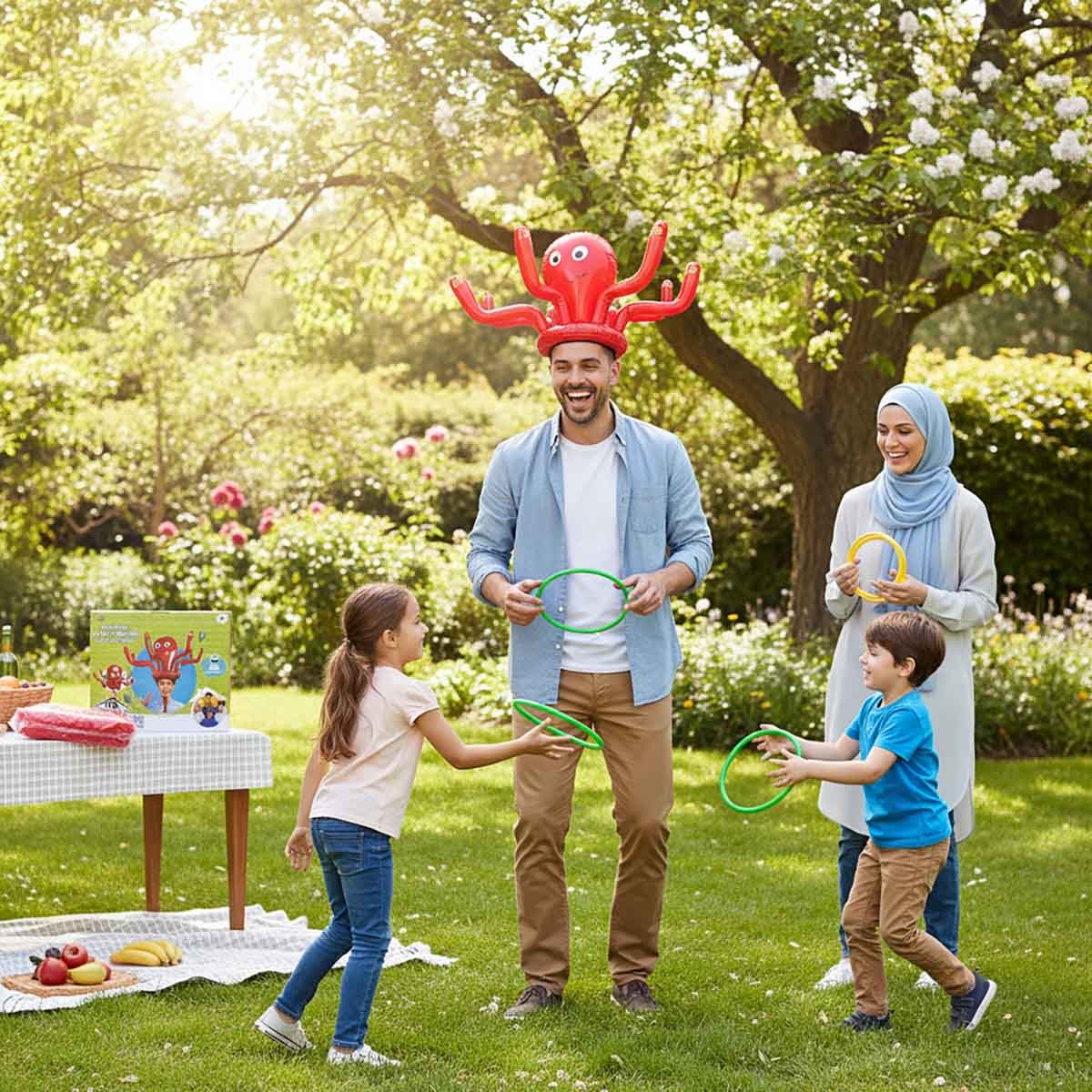 Moshaya Family Inflatable Octopus Ring Toss Game Unisex, 3-4 Years