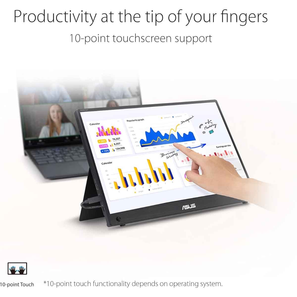 أسوس MB16AHT شاشة محمولة لمس 15.6 بوصة