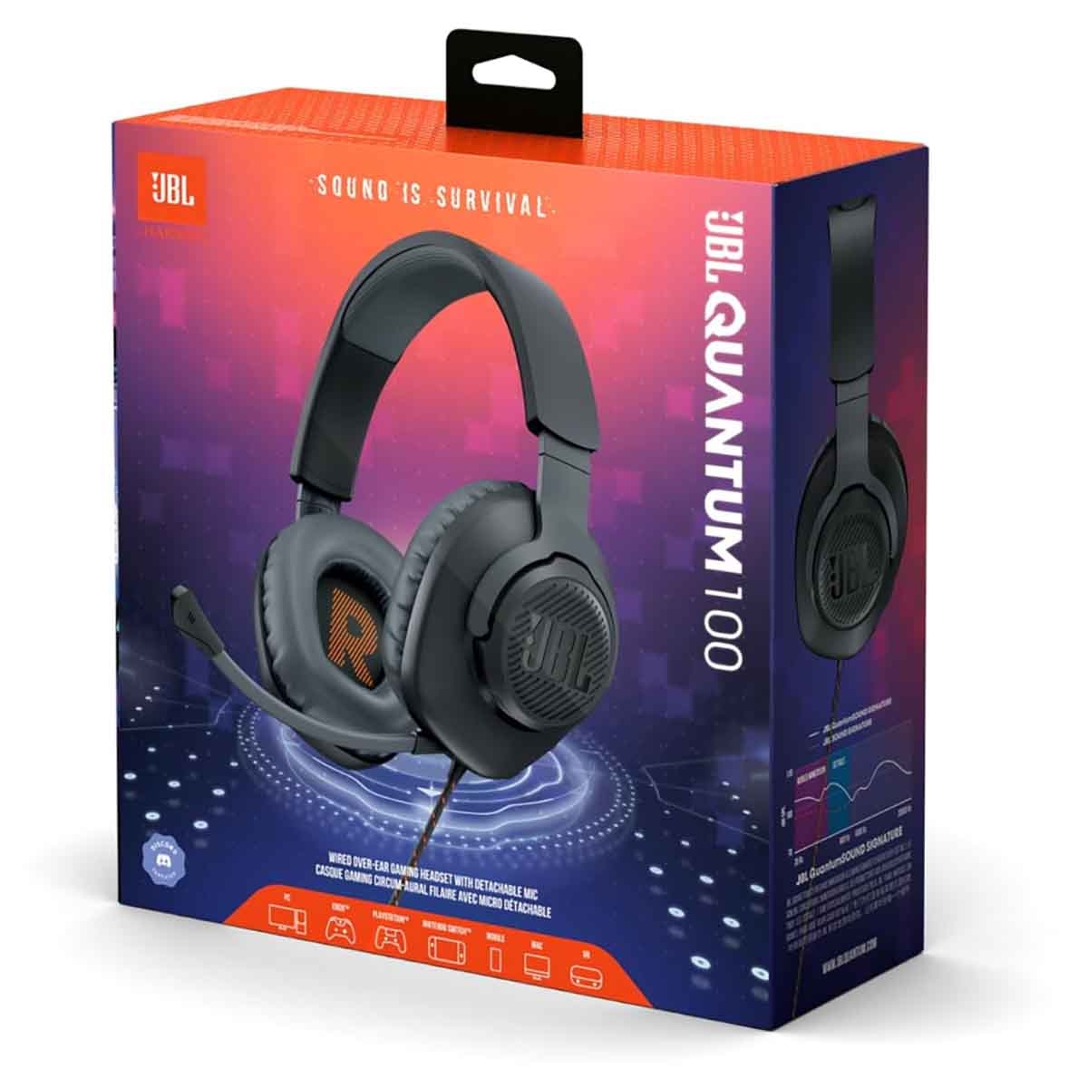 JBL Black Quantum 100 Wired Over-Ear Headphone