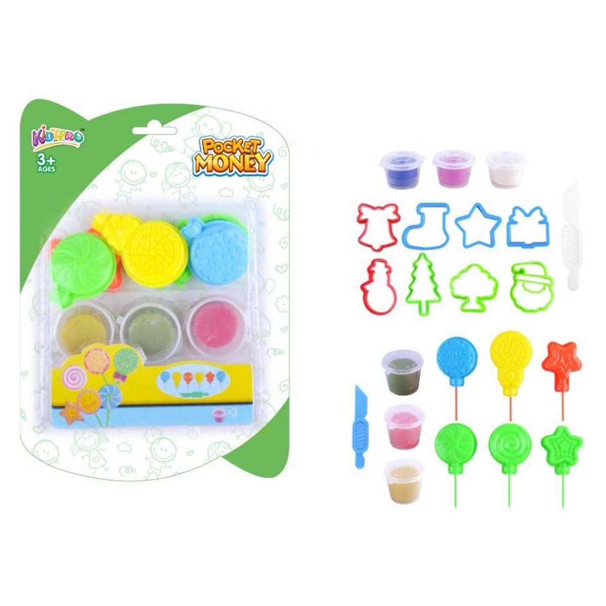 كيدز برو مجموعة معجون لعب متنوعة للجنسين، عمر 3-4 سنوات