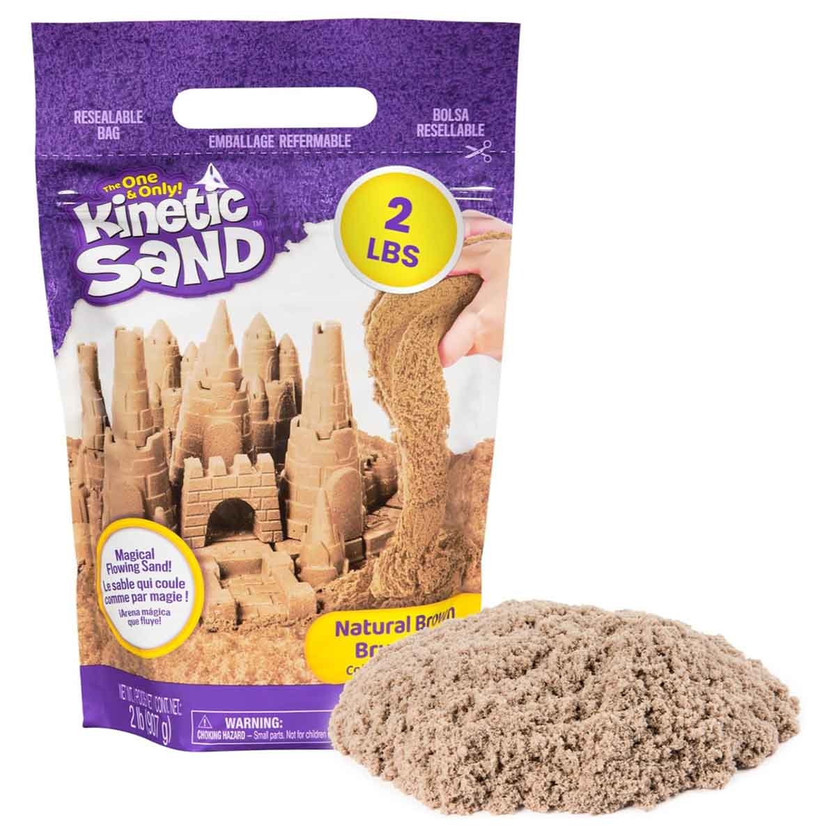 Kinetic Sand 2lb. The Original Moldable Sensory Brown Play Sand Unisex, 3-4 Years