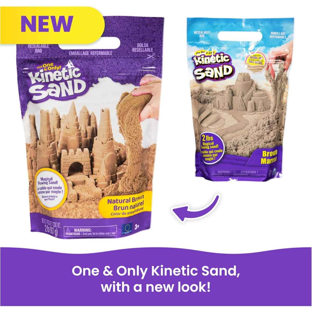Kinetic Sand 2lb. The Original Moldable Sensory Brown Play Sand Unisex, 3-4 Years