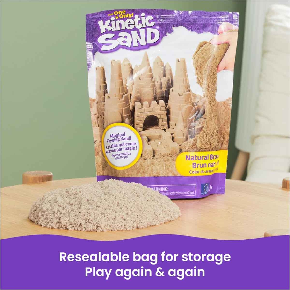 Kinetic Sand 2lb. The Original Moldable Sensory Brown Play Sand Unisex, 3-4 Years