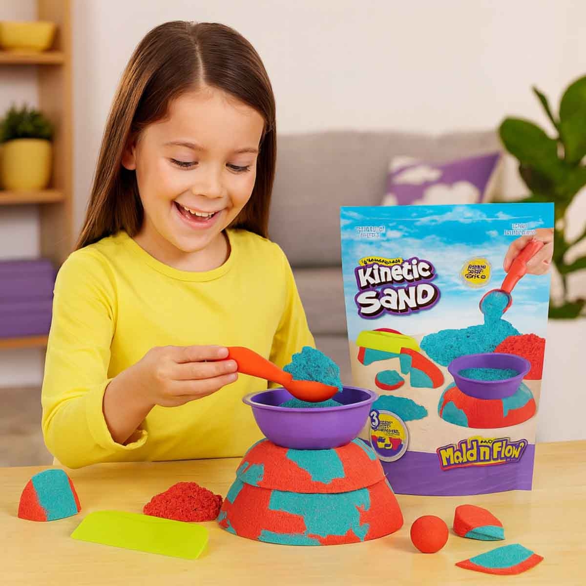 كينتيك سان رمل لعب أحمر وتيلي 1.5lb مع إكسسوارات للجنسين من 3 إلى 4 سنوات