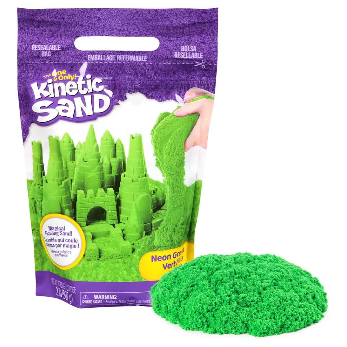 Kinetic Sand 2lb. The Original Moldable Sensory Green Play Sand Unisex, 3-4 Years
