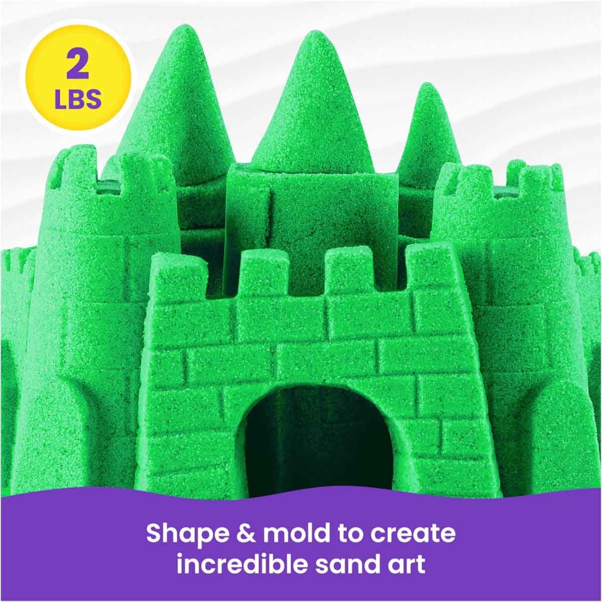 Kinetic Sand 2lb. The Original Moldable Sensory Green Play Sand Unisex, 3-4 Years