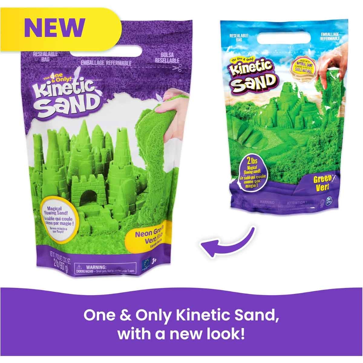 Kinetic Sand 2lb. The Original Moldable Sensory Green Play Sand Unisex, 3-4 Years