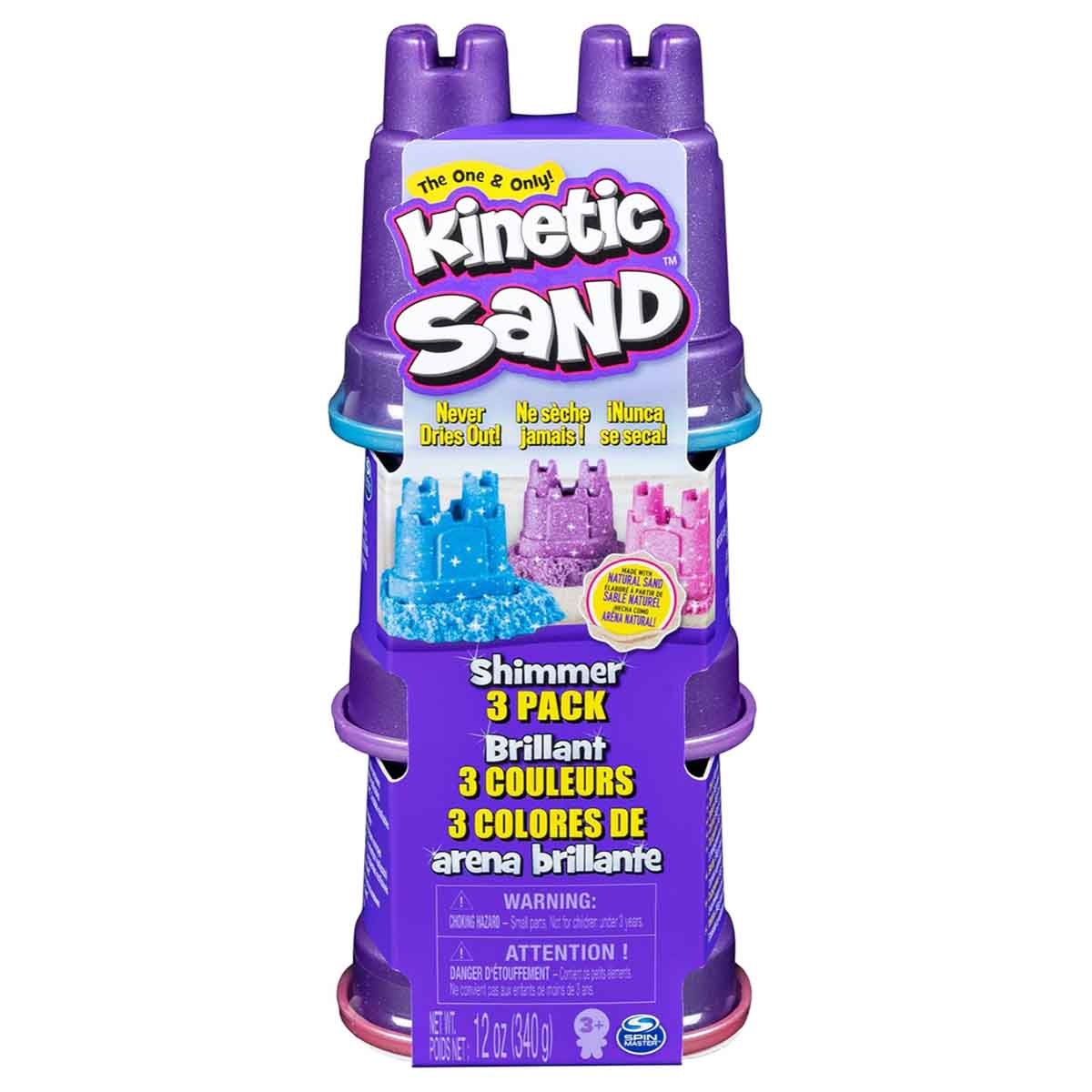 Kinetic Sand 4oz. Shimmering Sand with Sandcastle Molds Unisex, 3-4 Years