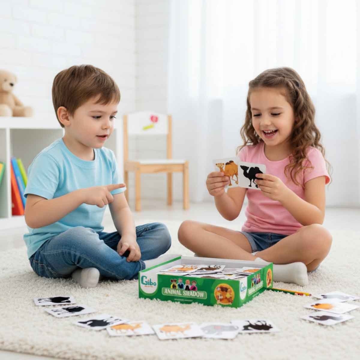 جيبو لعبة ظلال الحيوانات التعليمية للجنسين، من عمر 3-4 سنوات