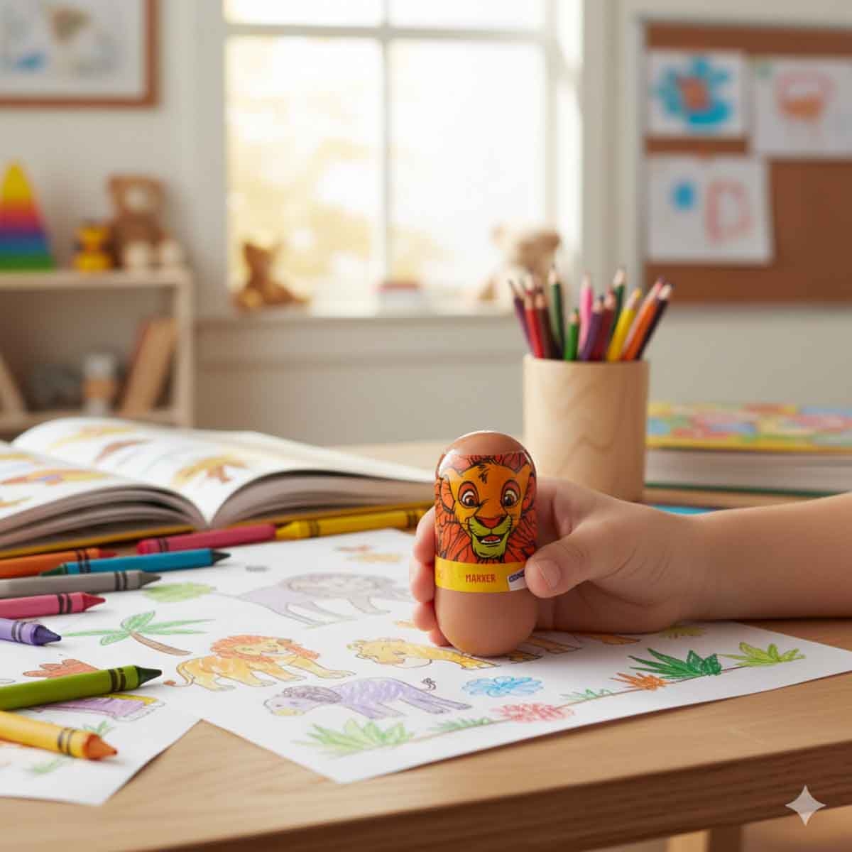 ديزني ذا لايون كينغ قلم رسم متأرجح للأطفال بعمر 3-4 سنوات