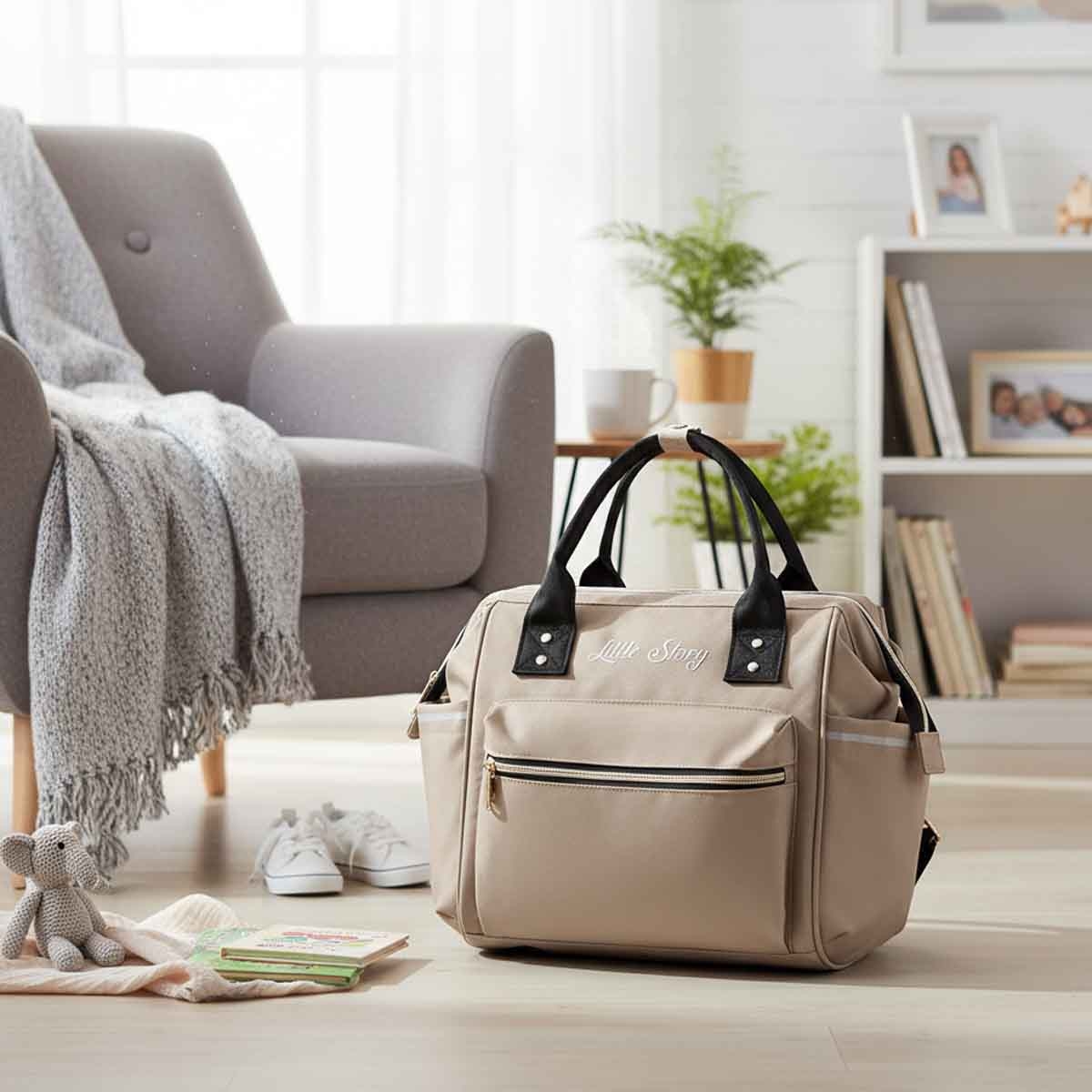 Little Story Beige Ace Diaper Bag