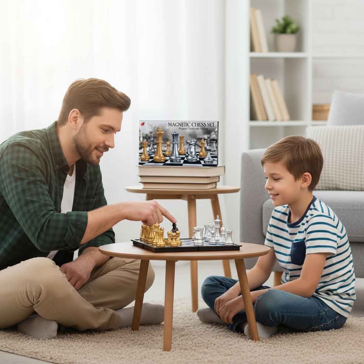 شيونغ باي تويز مجموعة شطرنج مغناطيسية للجنسين، عمر 3-4 سنوات