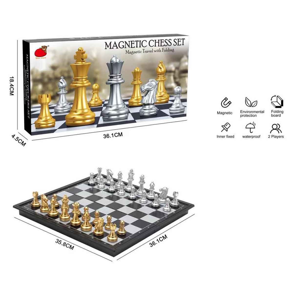 شيونغ باي تويز مجموعة شطرنج مغناطيسية للجنسين، عمر 3-4 سنوات