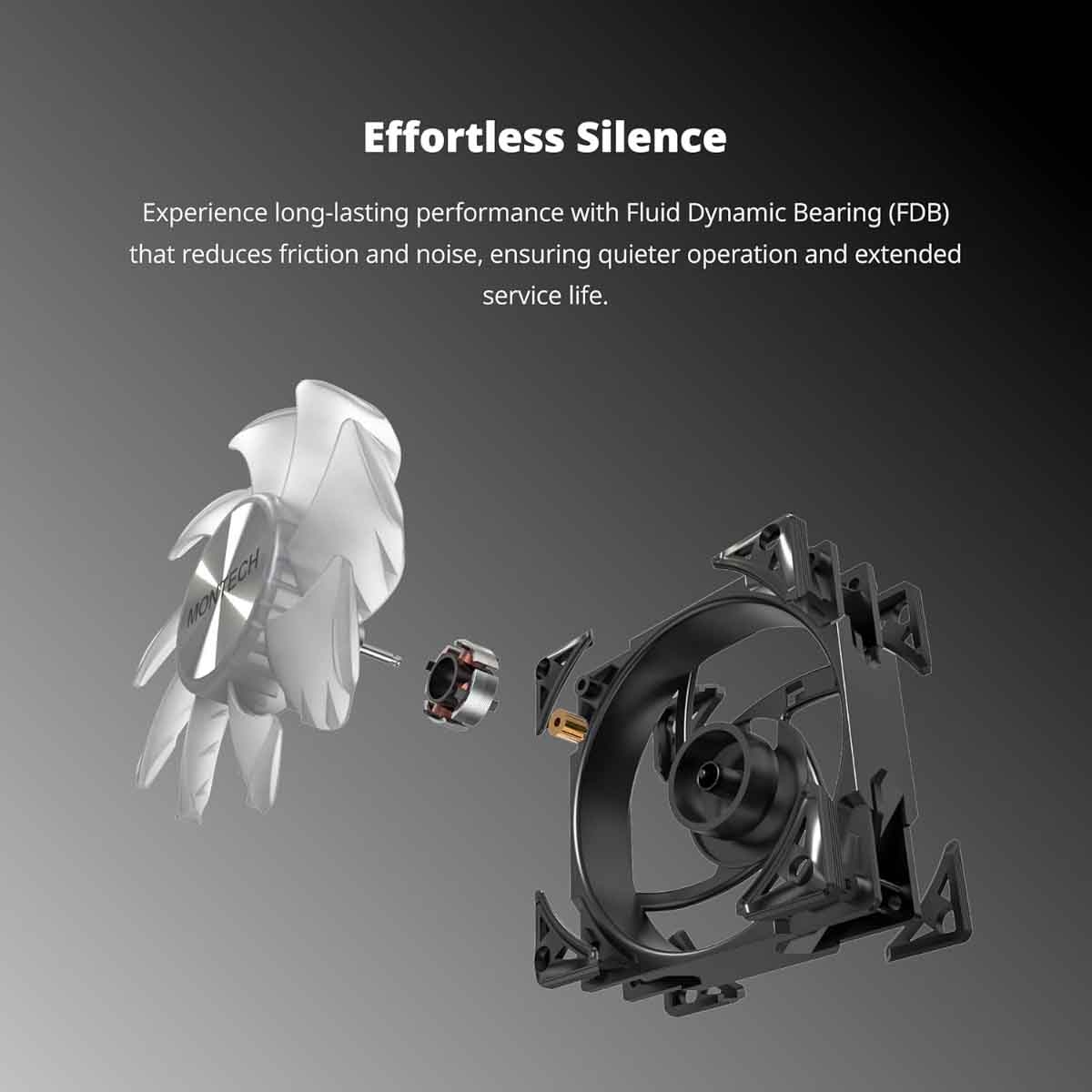 مونتك ميتال برو 12 أسود ARGB مروحة تبريد