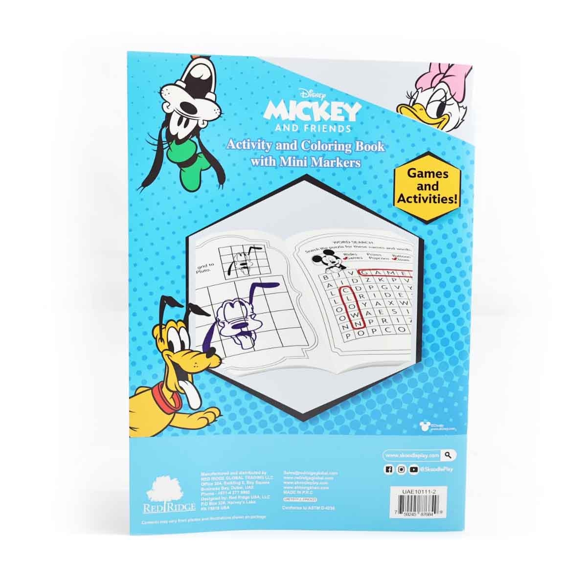 ميكي وأصدقاؤه كتاب نشاطات 32 صفحة مع أقلام ماركر صغيرة للجنسين، عمر 3-4 سنوات