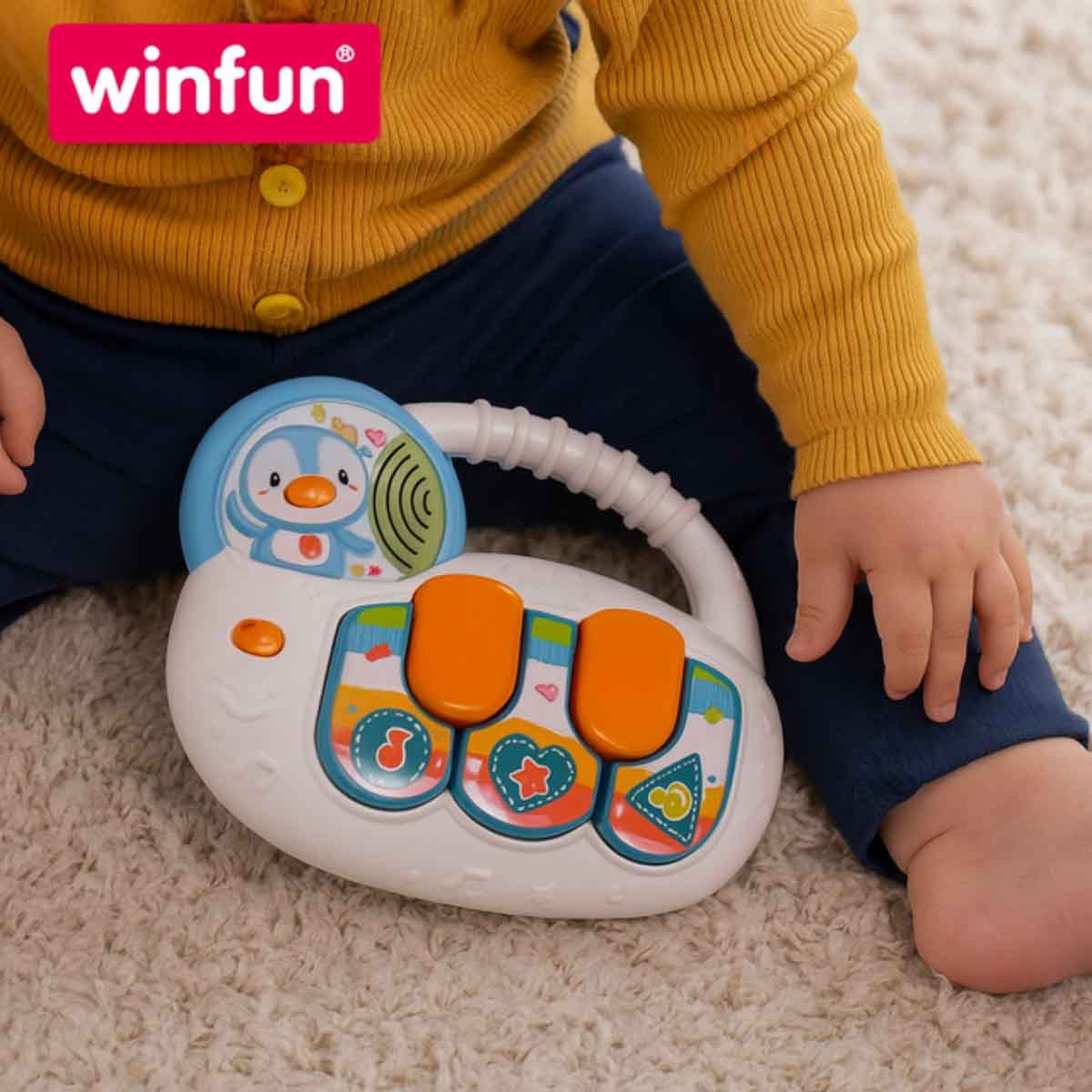 وينفن لوحة مفاتيح طفلي الأولى على شكل بطريق 6 في 1 للأطفال الصغار 0-2 سنة