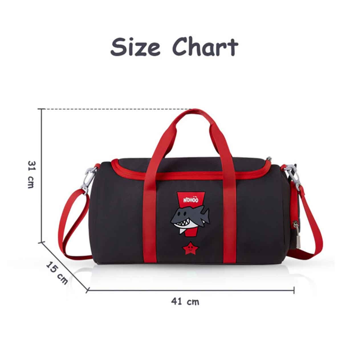 نوهو حقيبة كتف للأطفال على شكل سمكة قرش باللون الرمادي