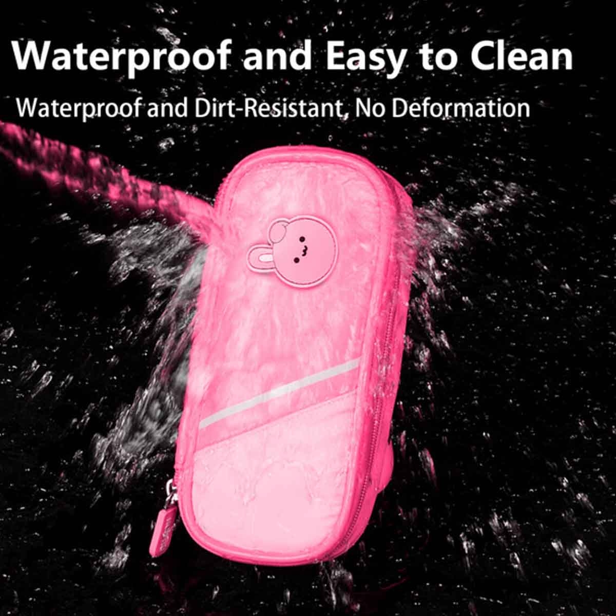 نوهو حافظة أقلام باللون الوردي بتصميم أرنب