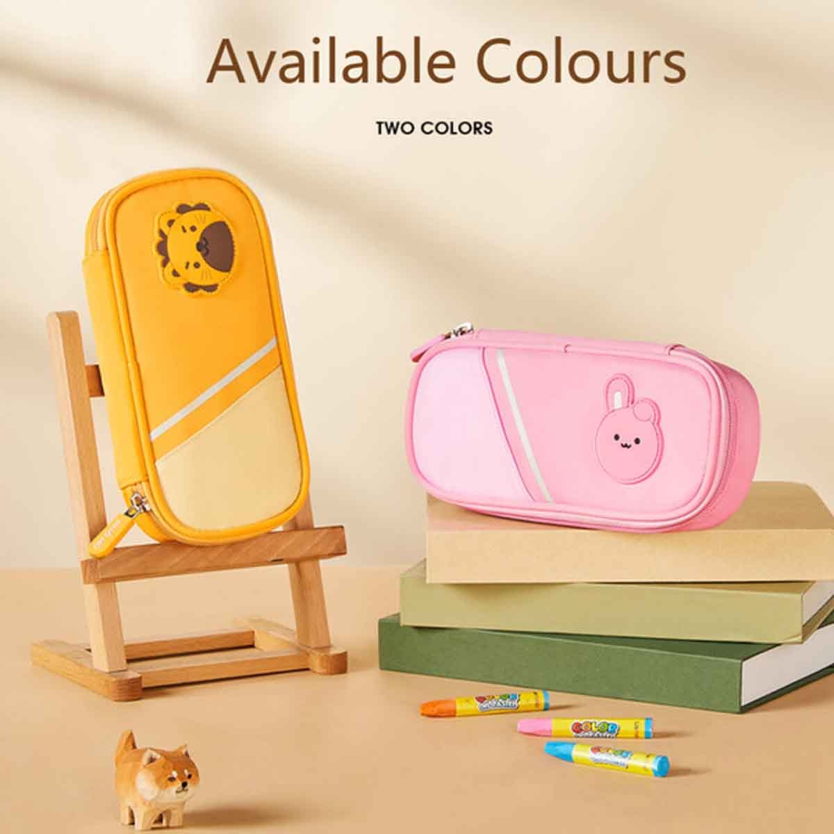 نوهو حافظة أقلام باللون الوردي بتصميم أرنب