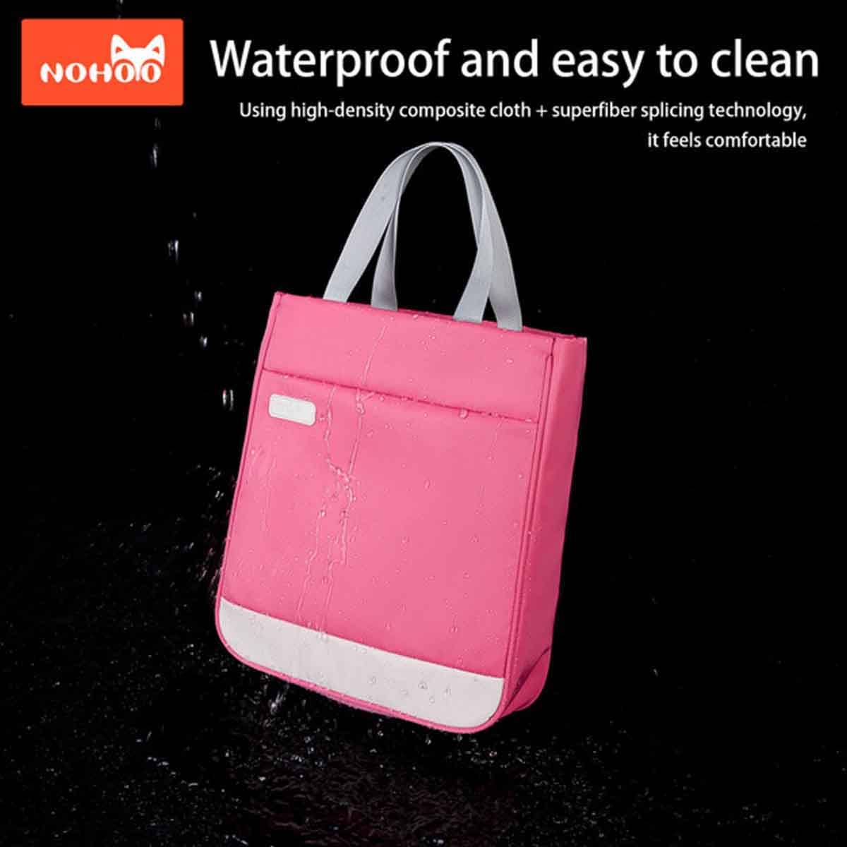 نوهو حقيبة يد مدرسية باللون الأحمر الوردي