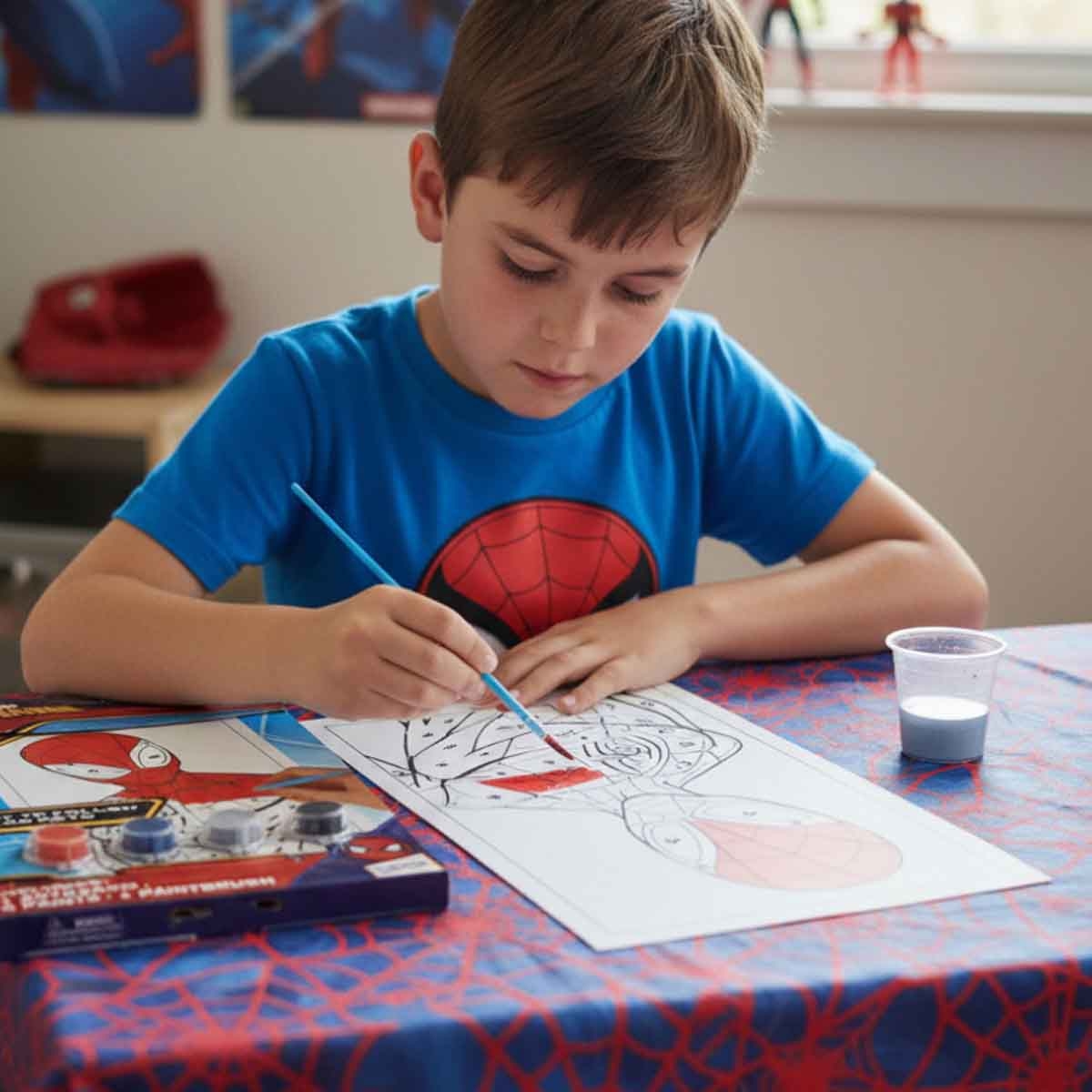 سبايدر مان مجموعة تلوين بالأرقام للأطفال بعمر 3-4 سنوات