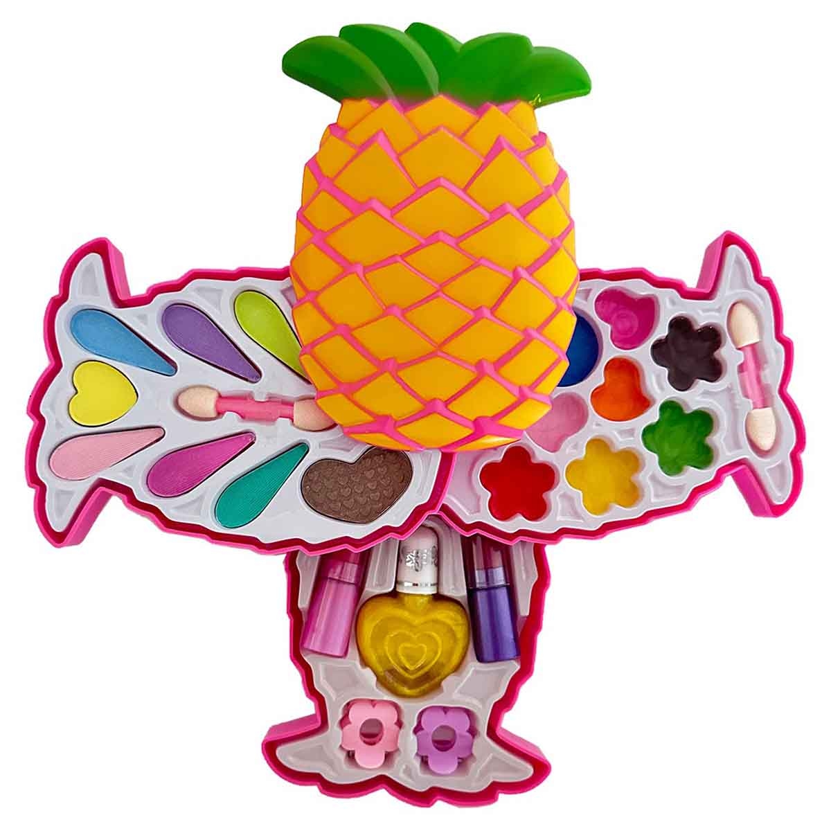 بيوتي أنجل طقم مكياج على شكل أناناس، للبنات، من عمر 5 إلى 7 سنوات