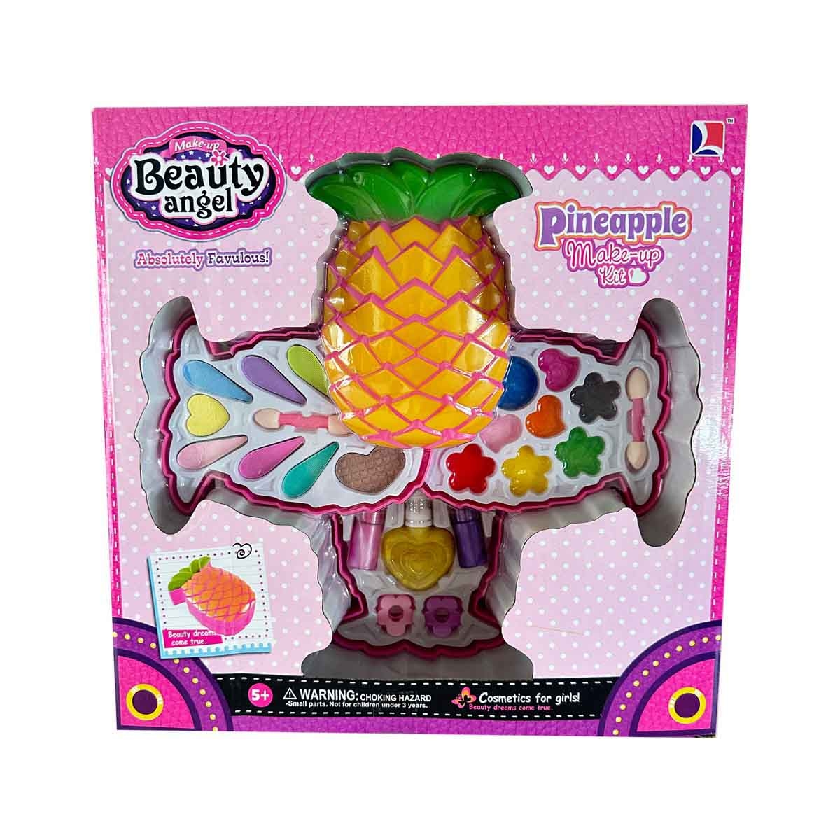 بيوتي أنجل طقم مكياج على شكل أناناس، للبنات، من عمر 5 إلى 7 سنوات