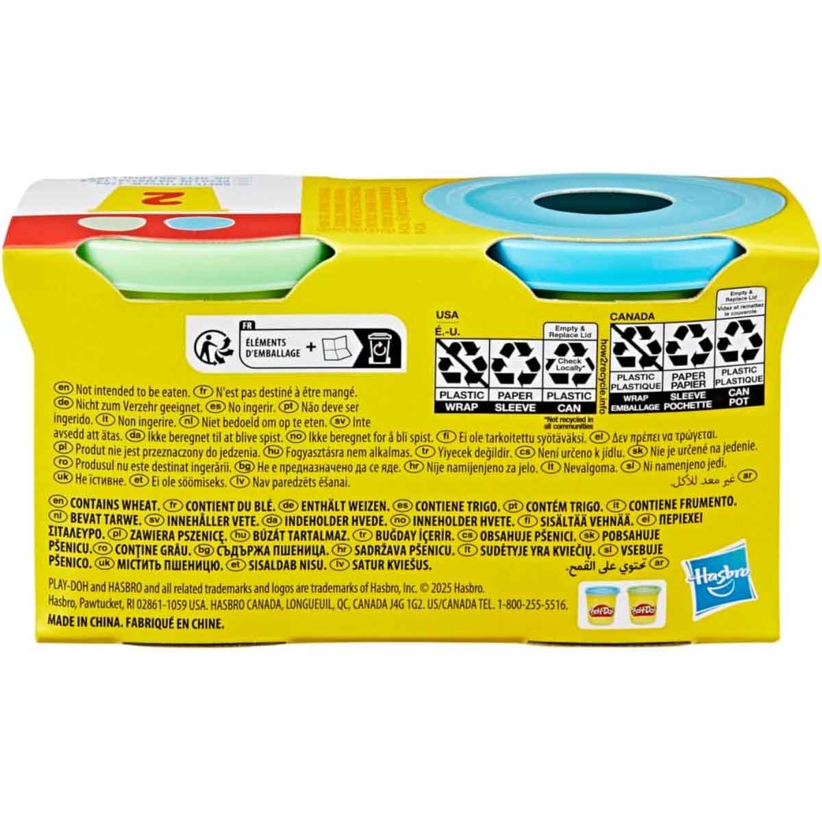 بلاي-دو عبوتان من عجين اللعب المنوّع للجنسين، عمر 3-4 سنوات