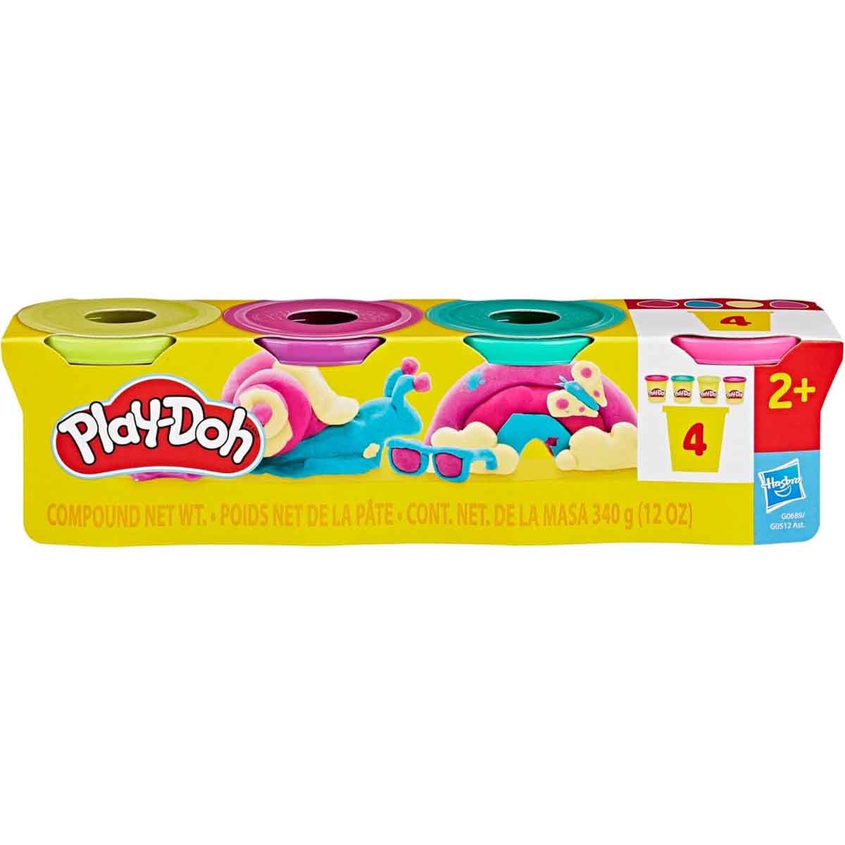 Play-Doh 4 Pack Vibrant Dough Set Unisex, 3-4 Years