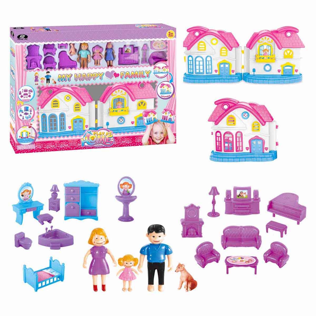 Power Joy Playhome My Happy Family Play Set Girls, 3-4 Years