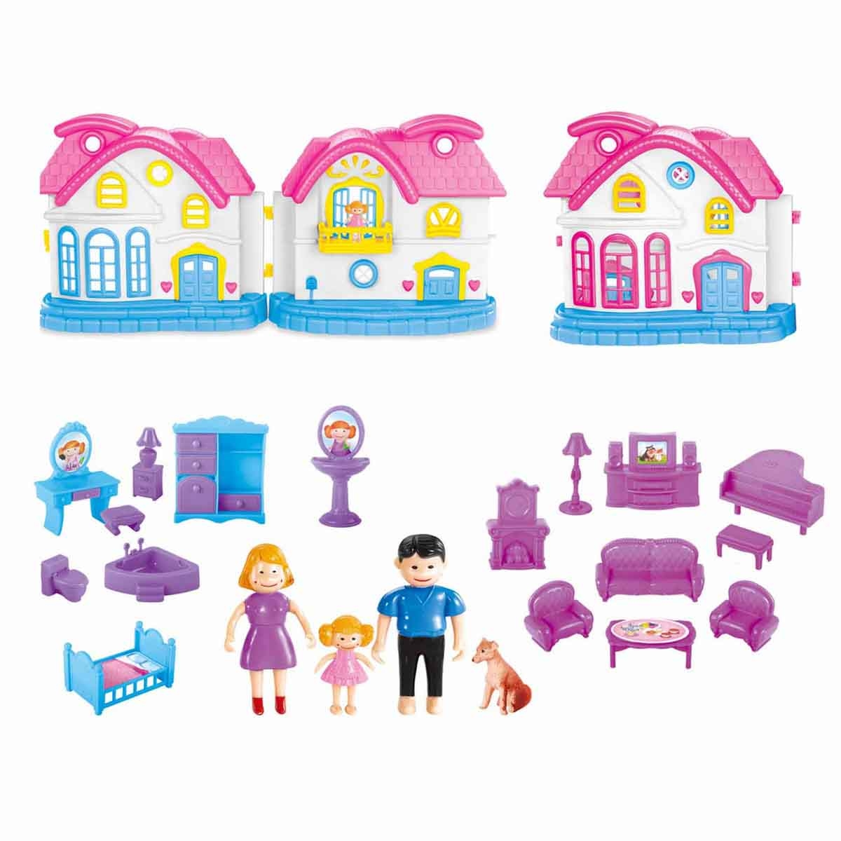 Power Joy Playhome My Happy Family Play Set Girls, 3-4 Years