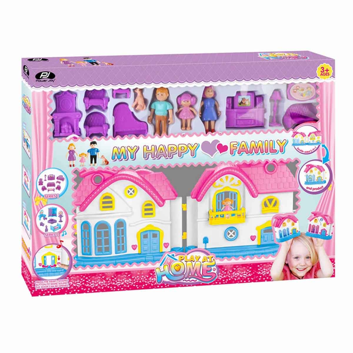 Power Joy Playhome My Happy Family Play Set Girls, 3-4 Years