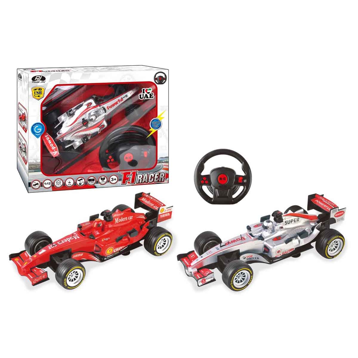 باور جوي سيارة سباق فورمولا 1 بالتحكم عن بعد للأولاد، عمر 3-4 سنوات