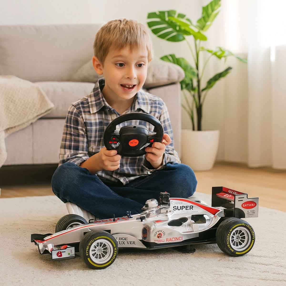 باور جوي سيارة سباق فورمولا 1 بالتحكم عن بعد للأولاد، عمر 3-4 سنوات