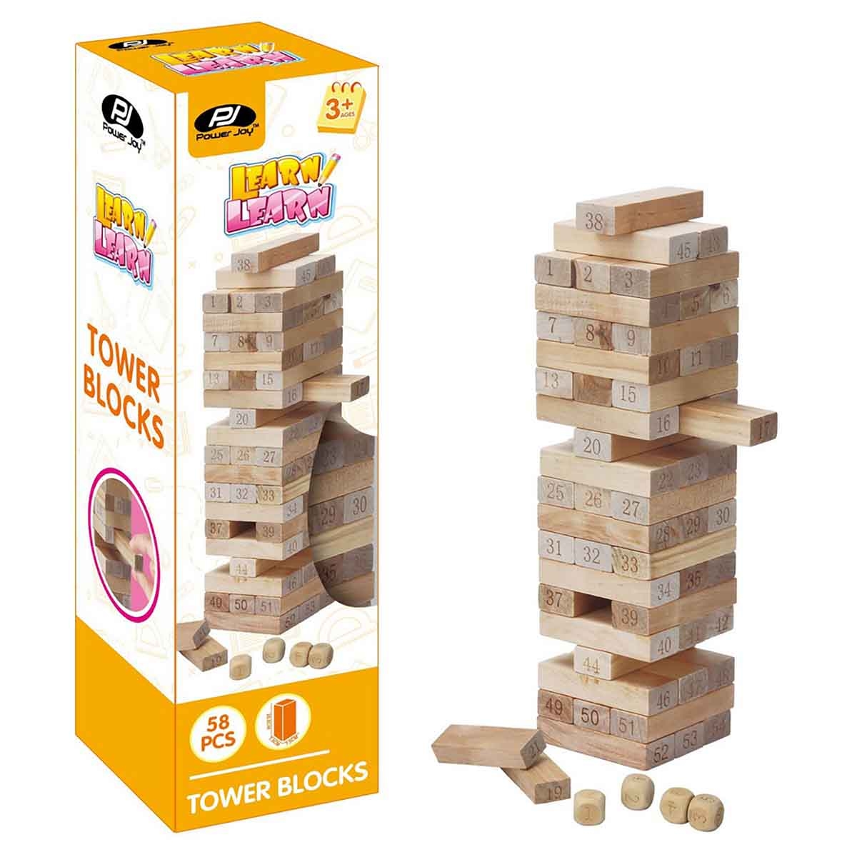 Power Joy 58 Pieces Tower Block Set Unisex, 3-4 Years