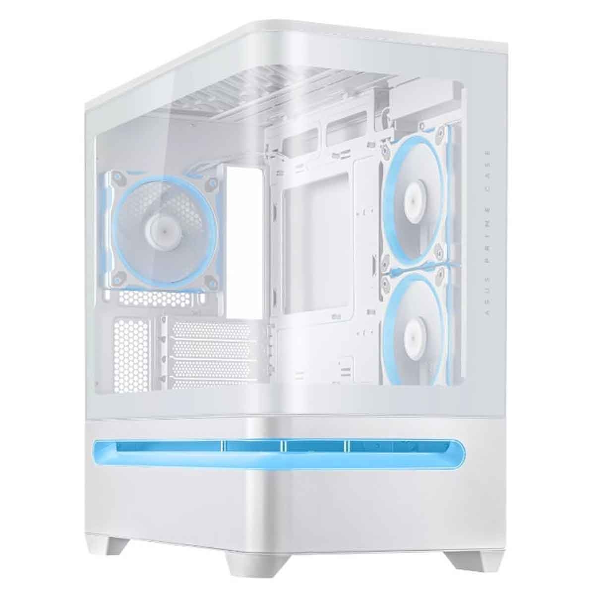 Asus White Prime AP202 TG ARGB Mid-Tower Gaming PC Case